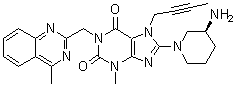 structure of CAS# 668270-11-9, 8-[(3S)-3-Amino-1-piperidinyl]-7-(2-butynyl)-3,7-dihydro-3-methyl-1-[(4-methyl-2-quinazolinyl)methyl]-1H-purine-2,6-dione
