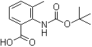structure of CAS# 669713-59-1, 2-[[(1,1-Dimethylethoxy)carbonyl]amino]-3-methylbenzoic acid