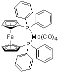 结构式 CAS# 67292-28-8, [1,1'-二(二苯基膦基)二茂铁-P,P']四羰基钼