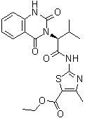 2-[[(2S)-2-(1,4-Dihydro-2,4-dioxo-3(2H)-quinazolinyl)-3-methyl-1-oxobutyl]amino]-4-methyl-5-thiazolecarboxylic acid ethyl ester molecular structure (CAS 672926-32-8)