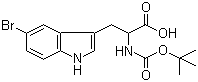 结构式 CAS# 67308-26-3, N-叔丁氧羰基-5-溴-DL-色氨酸