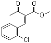 structure of CAS# 67593-46-8, 2-Acetyl-3-(2-chlorophenyl)acrylic acid methyl ester;2-(2-Chloro-benzylidene)-3-oxo-butyric acid methyl ester