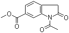 structure of CAS# 676326-36-6, 1-Acetyl-2,3-dihydro-2-oxo-1H-indole-6-carboxylic acid methyl ester