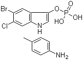 structure of CAS# 6769-80-8, 5-Bromo-6-chloro-3-indolylphosphoric acid p-toluidine salt;Magenta(TM) phosphate