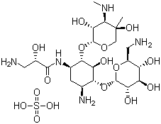 结构式 CAS# 67814-76-0, 硫酸异帕米星