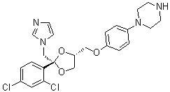 结构式 CAS# 67914-61-8, N-去乙酰基酮康唑