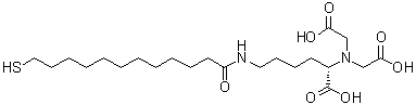 结构式 CAS# 681239-95-2, N2,N2-双(羧甲基)-N6-(12-巯基-1-氧代十二烷基)-L-赖氨酸
