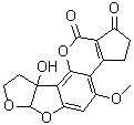 structure of CAS# 6885-57-0, Aflatoxin M2;2,3,6a,8,9,9a-Hexahydro-9a-hydroxy-4-methoxycyclopenta[c]furo[3',2':4,5]furo[2,3-h][1]benzopyran-1,11-dione