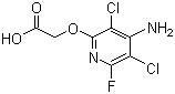 结构式 CAS# 69377-81-7, 氯氟吡氧乙酸; 4-氨基-3,5-二氯-6-氟-2-吡啶氧乙酸