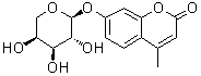 structure of CAS# 69414-26-2, 7-(alpha-L-Arabinopyranosyloxy)-4-methyl-2H-1-benzopyran-2-one;4-Methylumbelliferyl alpha-L-arabinopyranoside