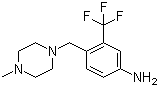 structure of CAS# 694499-26-8, 4-(4-Methylpiperazin-1-ylmethyl)-3-trifluoromethylaniline;4-((4-Methylpiperazin-1-yl)methyl)-3-trifluoromethylphenylamine; 4-[(4-Methyl-1-piperazinyl)methyl]-3-(trifluoromethyl)benzenamine
