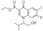 结构式 CAS# 697762-60-0, 7-氟-1,4-二氢-1-[(1S)-1-(羟基甲基)-2-甲基丙基]-6-碘-4-氧代-3-喹啉甲酸乙酯