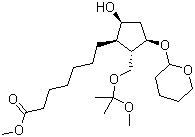 [1R-(1a,2b,3a,5a)]-5-羟基-2-[(1-甲氧基-1-甲基乙氧基)甲基]-3-[(四氢-2H-吡喃基)氧基]环戊烷庚酸甲酯分子结构 (CAS 69810-10-2)