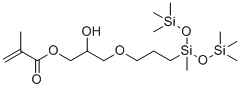 structure of CAS# 69861-02-5, (3-Methacryloxy-2-hydroxypropoxy)propylbis(trimethylsiloxy)methylsilan;[2-Hydroxy-3-[3-[methyl-bis(trimethylsilyloxy)silyl]propoxy]propyl] 2-methylprop-2-enoate