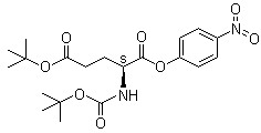 结构式 CAS# 69876-58-0, N-(叔丁氧羰基)-L-谷氨酸 5-(叔丁基) 1-(4-硝基苯基)酯