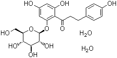 结构式 CAS# 7061-54-3, 弗罗利辛; 根皮苷; 根皮甙; 根皮素-2'-beta-葡萄糖苷; 4,6-二羟基-2-(6-葡萄糖酸苷)-6-(对羟基苯)苯丙酮