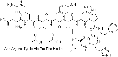 Angiotensin I human acetate salt hydrate molecular structure (CAS 70937-97-2)