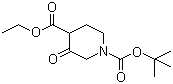 结构式 CAS# 71233-25-5, 1-N-叔丁氧羰基-3-氧代哌啶-4-甲酸乙酯