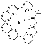structure of CAS# 713079-03-9, (OC-6-33)-Bis[2-(2-quinolinyl)phenyl](2,2,6,6-tetramethyl-3,5-heptanedionato)iridium