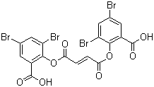 structure of CAS# 71337-53-6, Bis(3,5-dibromosalicyl) fumarate;DBSF; (2E)-2-Butenedioic acid bis(2,4-dibromo-6-carboxyphenyl) ester