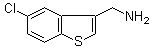 structure of CAS# 71625-90-6, [(5-Chlorobenzo[b]thiophen-3-yl)methyl]amine;3-Aminomethyl-5-chlorobenzothiophene
