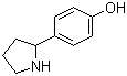 structure of CAS# 7167-71-7, 4-(2-Pyrrolidinyl)phenol;p-2-Pyrrolidinylphenol
