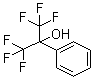 structure of CAS# 718-64-9, alpha,alpha-Bis(trifluoromethyl)benzenemethanol;alpha,alpha-Bis(trifluoromethyl)benzyl alcohol; (2-Hydroxyhexafluoro-2-propyl)benzene; 1,1,1,3,3,3-Hexafluoro-2-phenyl-2-propanol; 1,3-Bis(1,1,1,3,3,3-hexafluoro-2-hydroxy-2-propyl)benzene; Bis(trifluoromethyl)benzyl alcohol