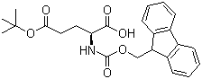 Fmoc-O-叔丁基-L-谷氨酸分子结构 (CAS 71989-18-9)
