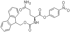 structure of CAS# 71989-21-4, Fmoc-L-glutamine 4-nitrophenyl ester;N-[(9H-Fluoren-9-ylmethoxy)carbonyl]-L-glutamine 4-nitrophenyl ester