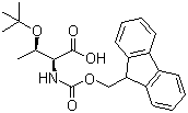 Fmoc-O-叔丁基-L-苏氨酸分子结构 (CAS 71989-35-0)