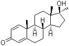 结构式 CAS# 72-63-9, 美雄酮; 大力补; 17b-羟基-17a-甲基-1,4-雄甾二烯-3-酮