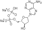 2'-脱氧腺苷-5'-二磷酸二钠盐分子结构 (CAS 72003-83-9)