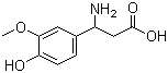 结构式 CAS# 72076-93-8, 3-氨基-3-(3-甲氧基-4-羟基苯基)丙酸