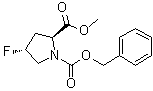 structure of CAS# 72180-24-6, (R)-1-Carbobenzoxy-4-fluoropyrrolidine-2-carboxylic acid methyl ester