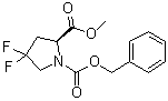 structure of CAS# 72180-26-8, (S)-1-Carbobenzoxy-4,4-difluoropyrrolidine-2-carboxylic acid methyl ester;(2S)-4,4-Difluoro-1,2-pyrrolidinedicarboxylic acid 2-methyl 1-(phenylmethyl) ester
