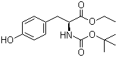 结构式 CAS# 72594-77-5, Boc-L-酪氨酸乙酯; N-叔丁氧羰基-L-酪氨酸乙酯