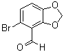 structure of CAS# 72744-54-8, 5-Bromo-1,3-benzodioxole-4-carboxaldehyde;2-Bromo-5,6-(methylenedioxy)benzaldehyde; 5-Bromobenzodioxole-4-carboxaldehyde; 6-Bromo-2,3-methylenedioxybenzaldehyde