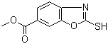 structure of CAS# 72752-81-9, 2-Mercaptobenzooxazole-6-carboxylic acid methyl ester