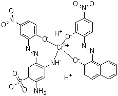 Dihydrogen [2,4-diamino-5-[(2-hydroxy-5-nitrophenyl)azo]benzenesulfonato][1-[(2-hydroxy-4-nitrophenyl)azo]-2-naphthalenolato]chromate molecular structure (CAS 73003-93-7)