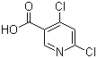 structure of CAS# 73027-79-9, 4,6-Dichloronicotinic acid;4,6-Dichloropyridine-3-carboxylic acid; 2,4-Dichloro-5-pyridinecarboxylic acid