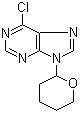 structure of CAS# 7306-68-5, 6-Chloro-9-(tetrahydro-2-pyranyl)purine;6-Chloro-9-(tetrahydro-2H-pyran-2-yl)-9H-purine