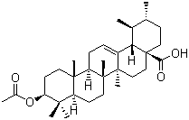 structure of CAS# 7372-30-7, Ursolic acid acetate;(3beta)-3-(Acetyloxy)-urs-12-en-28-oic acid