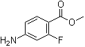 structure of CAS# 73792-08-2, 2-Fluoro-4-aminobenzoic acid methyl ester;Methyl 2-fluoro-4-aminobenzoate; Methyl 4-amino-2-fluorobenzoate