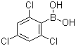 structure of CAS# 73852-18-3, 2,4,6-Trichlorophenylboronic acid;2,4,6-Trichlorobenzeneboronic acid