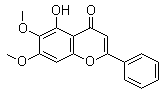 结构式 CAS# 740-33-0, 5-羟基-6,7-二甲氧基-2-苯基-4H-1-苯并吡喃-4-酮