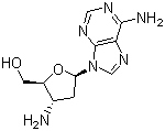 structure of CAS# 7403-25-0, 3'-Amino-2',3'-dideoxyadenosine;[(2S,3S,5R)-3-Amino-5-(6-aminopurin-9-yl)oxolan-2-yl]methanol