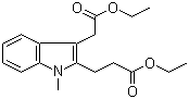 structure of CAS# 74120-22-2, 3-(2-Ethoxy-2-oxoethyl)-1-methyl-1H-indole-2-propanoic acid ethyl ester