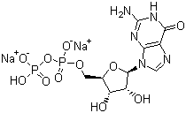 结构式 CAS# 7415-69-2, 鸟苷-5'-二磷酸二钠盐