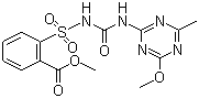 structure of CAS# 74223-64-6, Metsulfuron methyl;2-[[[[(4-Methoxy-6-methyl-1,3,5-triazin-2-yl)amino]carbonyl]amino]sulfonyl]benzoic acid methyl ester; Methyl 2-[[[[(4-methoxy-6-methyl-1,3,5-triazin-2-yl)amino]carbonyl]amino]sulfonyl]benzoate; Metsulfuron Me; DPX-T6376; Escort; Gropper