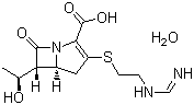 structure of CAS# 74431-23-5, Imipenem;(5R,6S)-6-[(1R)-1-Hydroxyethyl]-3-[[2-[(iminomethyl)amino]ethyl]thio]-7-oxo-1-azabicyclo[3.2.0]hept-2-ene-2-carboxylic acid monohydrate